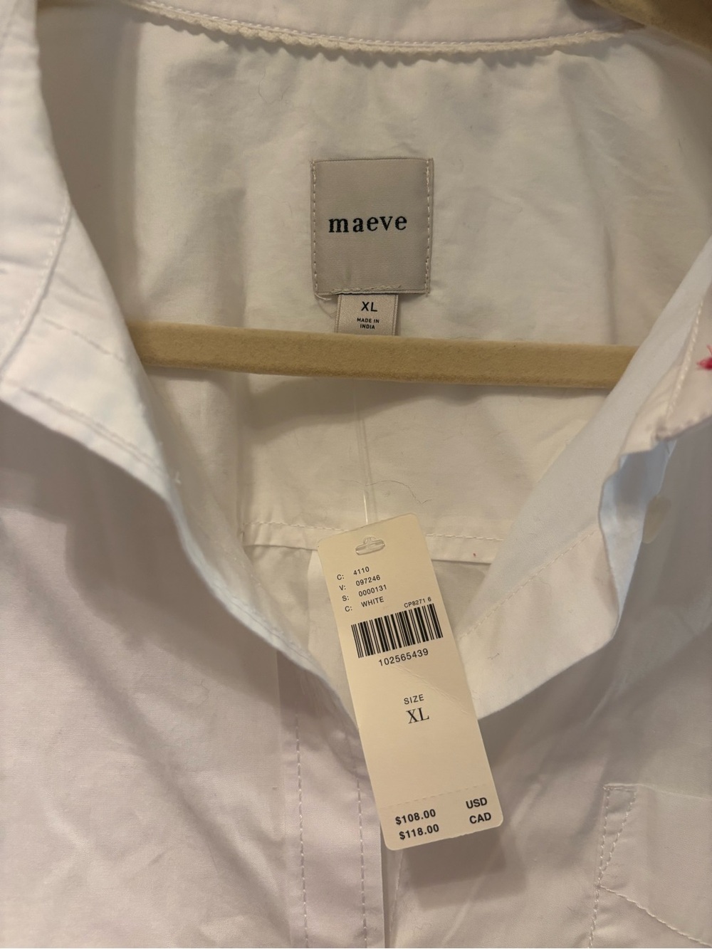 Anthropologie White Button Up - Picture 2 of 3